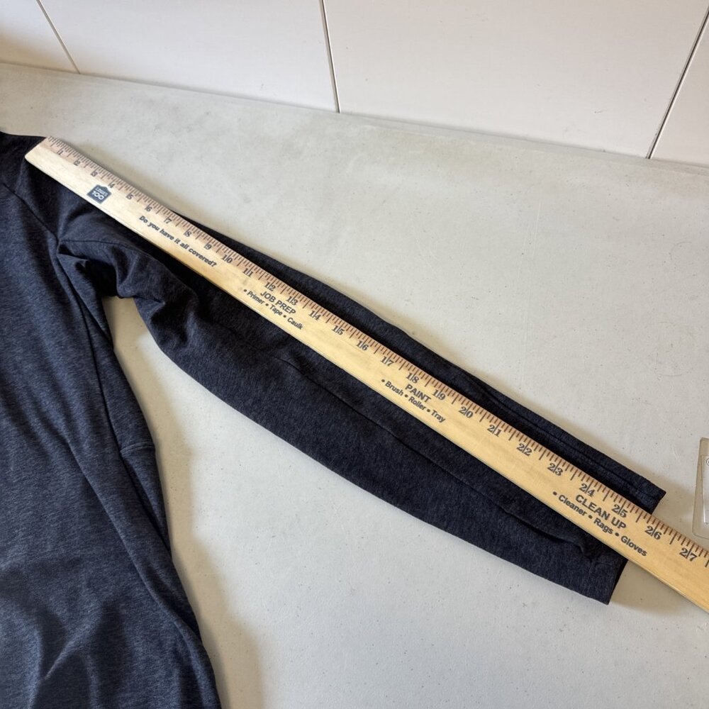 Lululemon Surge Warm 1/2 Zip Heathered Black Pullover Activewear Size M Mens - Picture 9 of 11